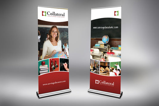 Retractable Banner 33.5"x78" with case and Single-Sided Banner Stand.