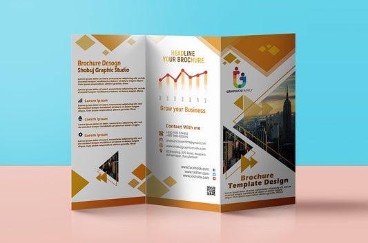 Trifold Brochure - 8.5x11 in - Gloss Standard - Papel Fino