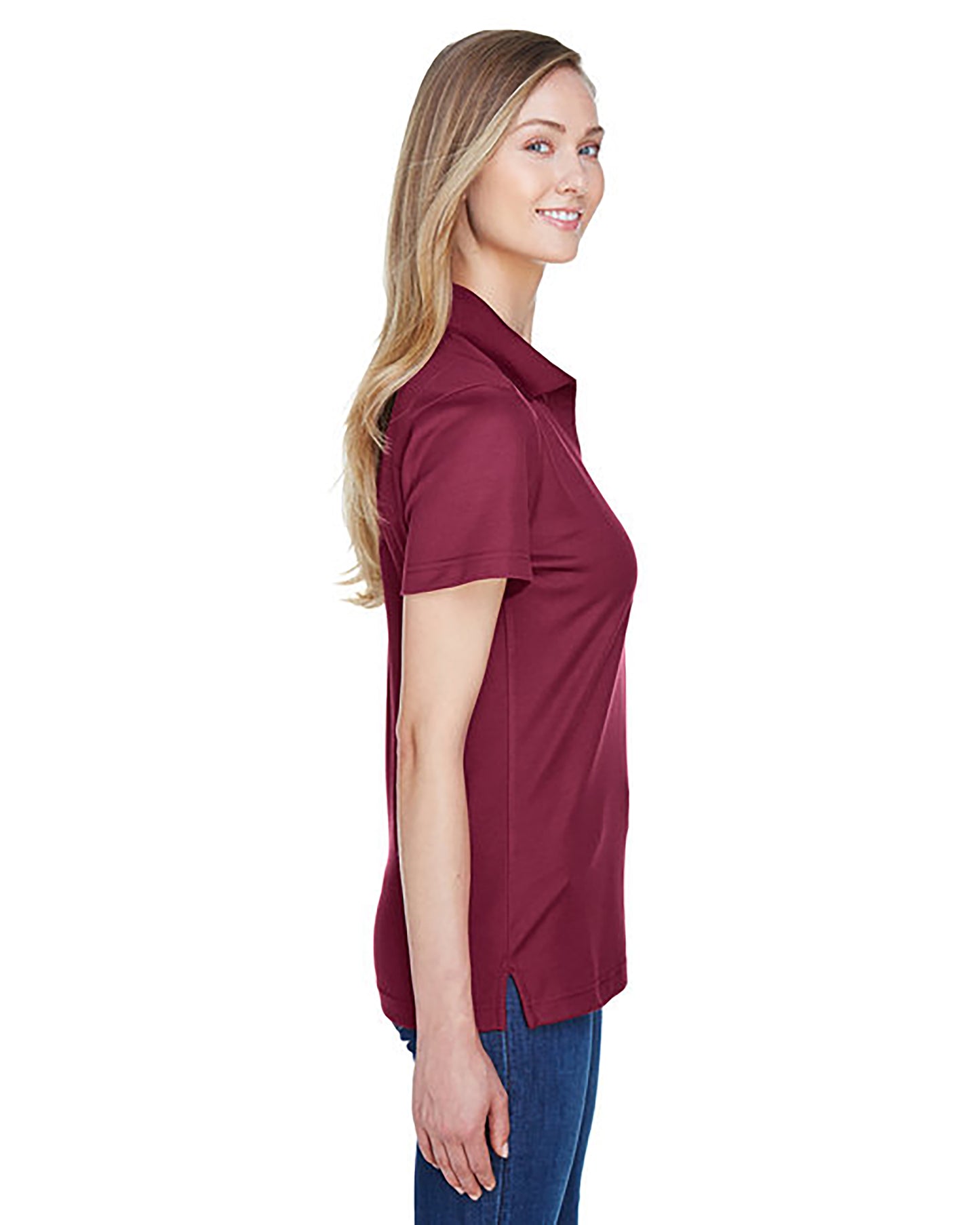 CrownLux Performance Ladies' Plaited Polo (Only Front Print)