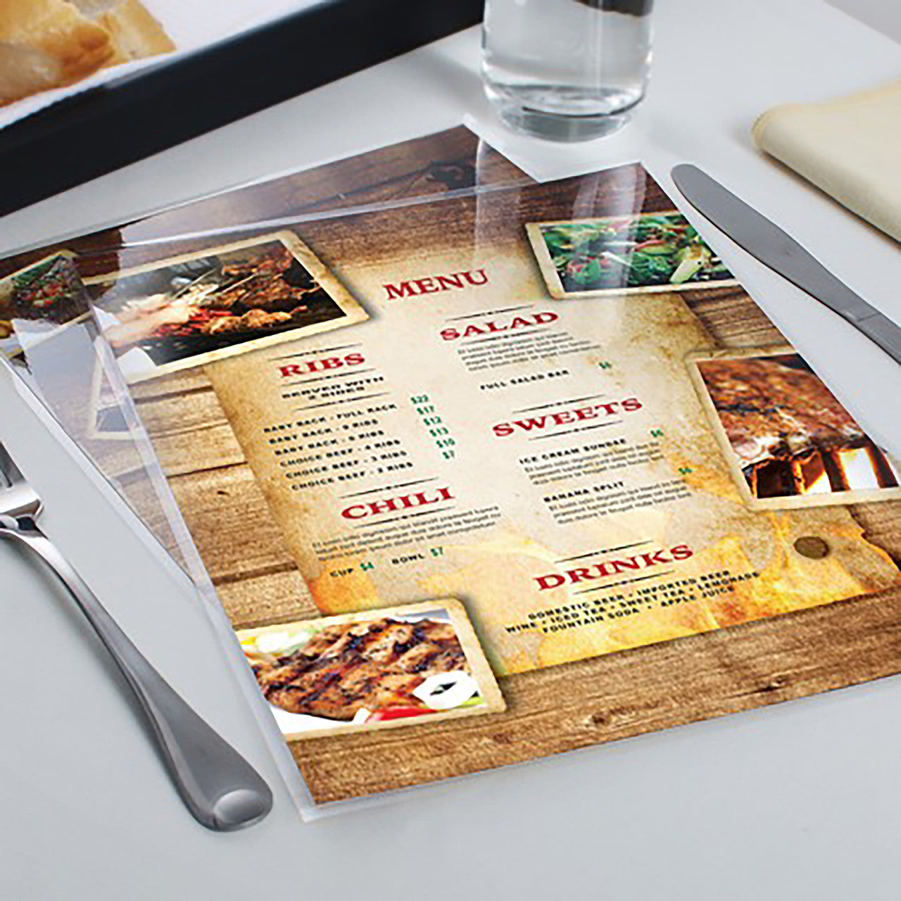 Laminated Menus - 11 x 17 in