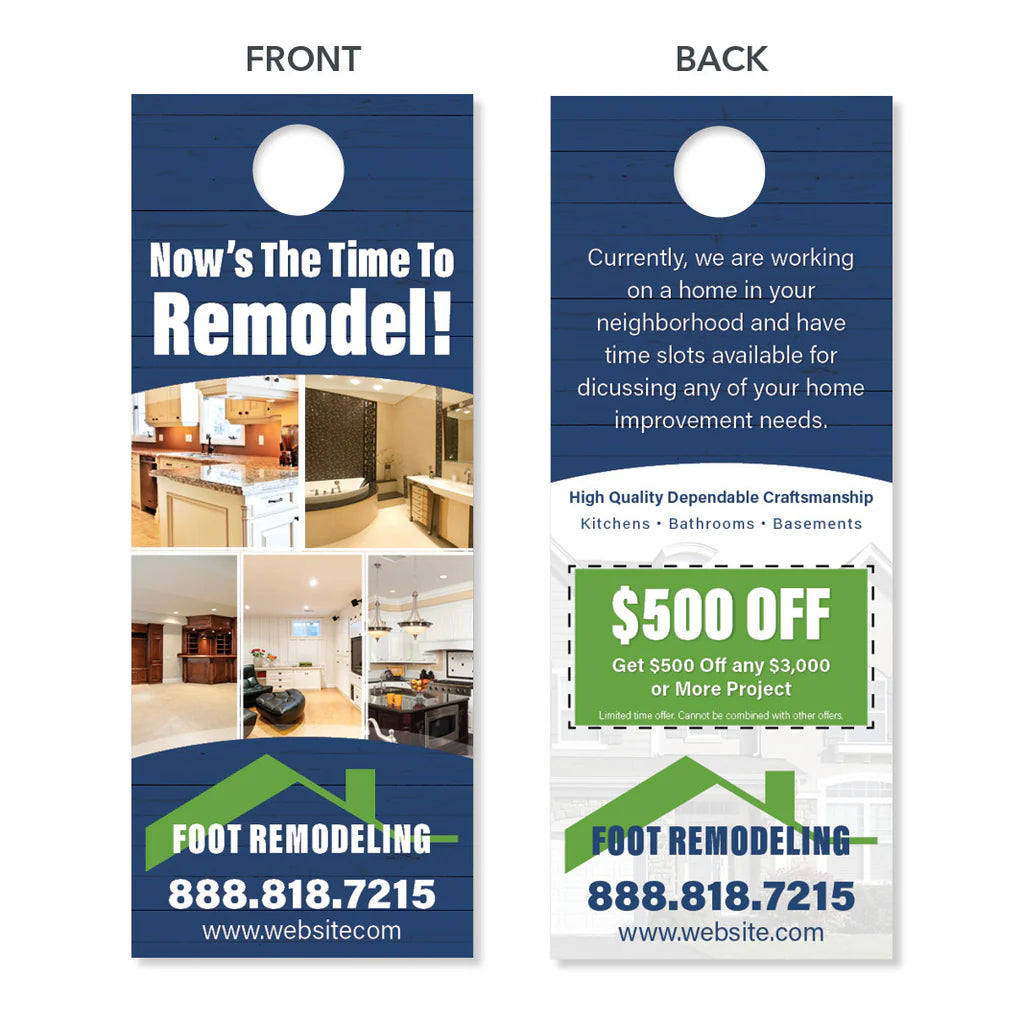 Door Hangers 3.5x8.5 - Color Double Sided Gloss/Satin - 16pt