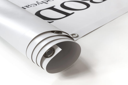 Vinyl Banner with Grummets Color single sided.