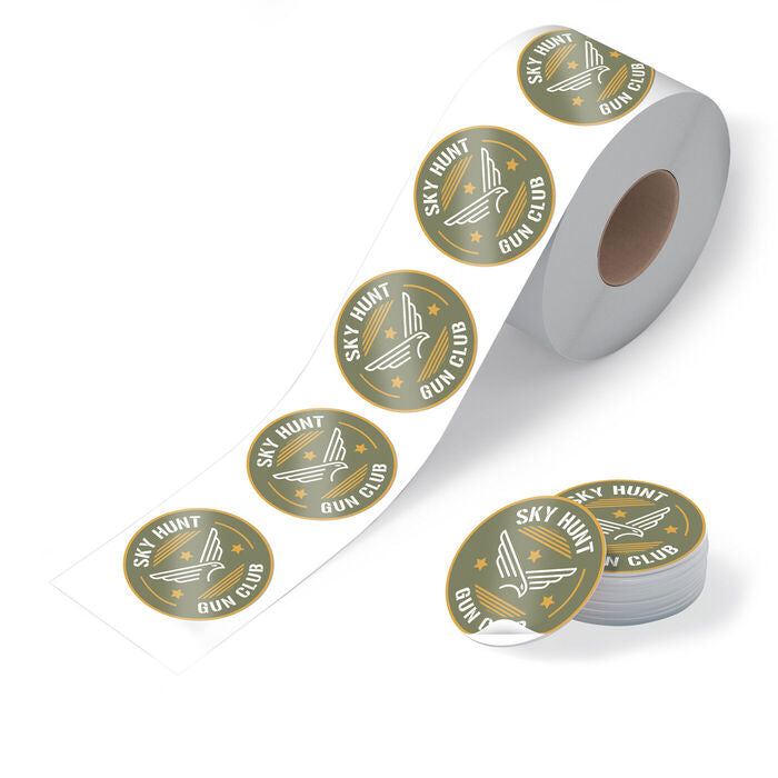 Custom Waterproof Vinyl Round Sticker with Logo - 1.5 in x 1.5 in